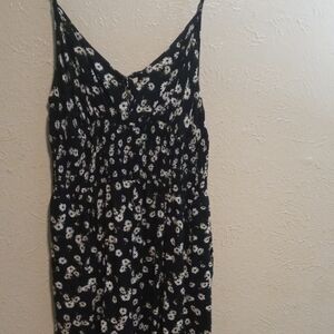 Floral Print Black Romper